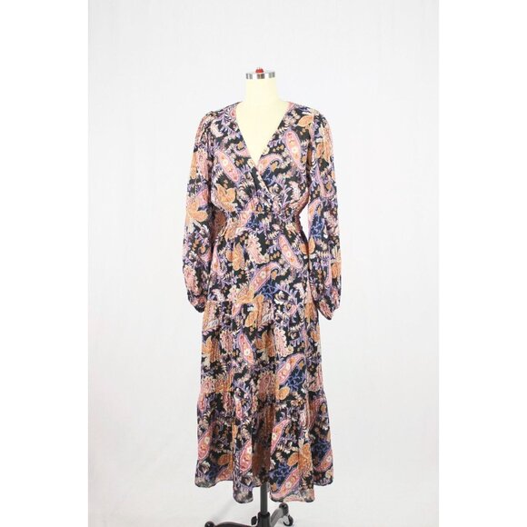 MINKPINK Celestia Floral Paisley Plisse Pleated Boho Peasant Midi Dress, Size S - Picture 4 of 15